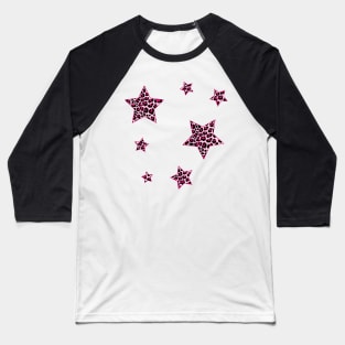 Hot Pink Cheetah Stars Pack Baseball T-Shirt